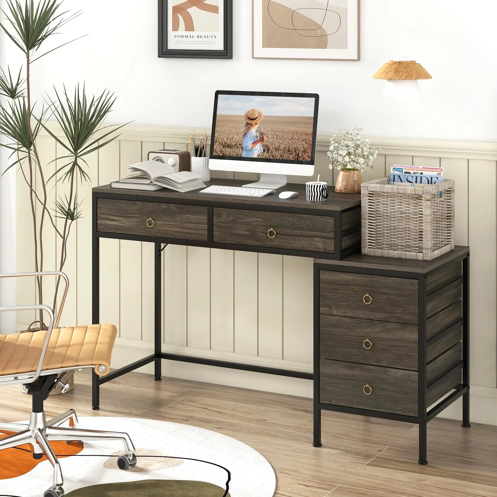 Tangkula 51" Home Office Desk with Printer Stand - Product image 2