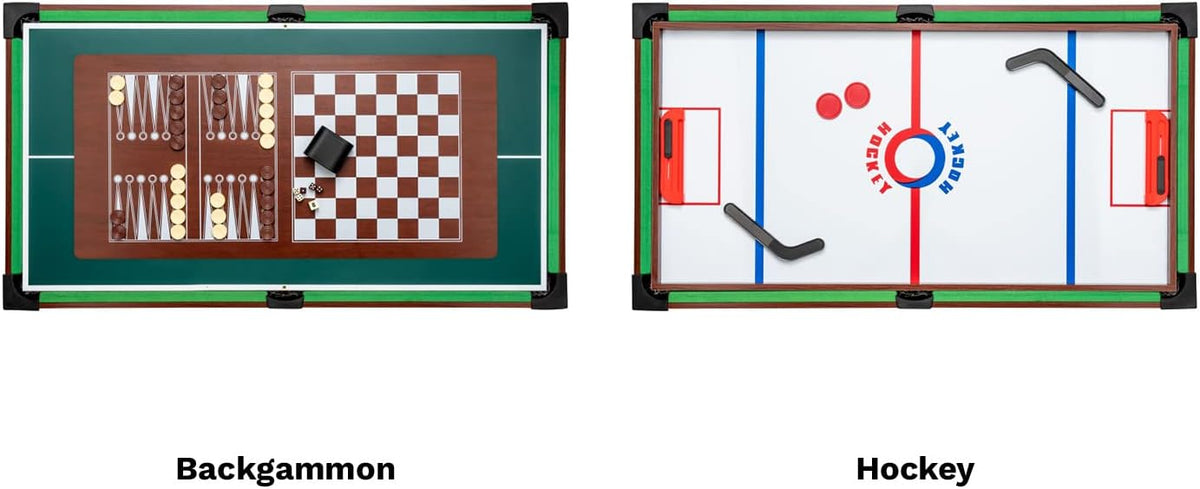 shelfmade Multifunction Games Table, Children's Table Football, Mini Wooden Table Football, Convertible Billiards, Mini Ping Pong Table - Adult Multigames Table - 10 Games in 1