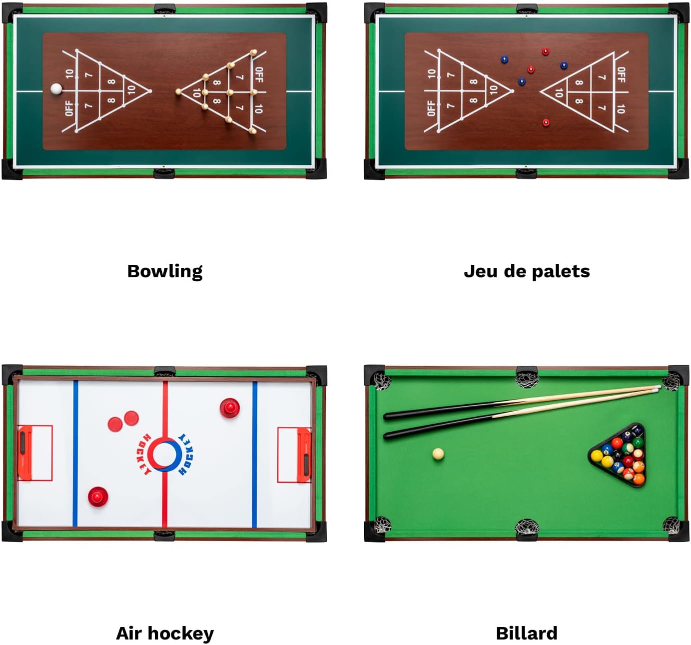 shelfmade Multifunction Games Table, Children's Table Football, Mini Wooden Table Football, Convertible Billiards, Mini Ping Pong Table - Adult Multigames Table - 10 Games in 1