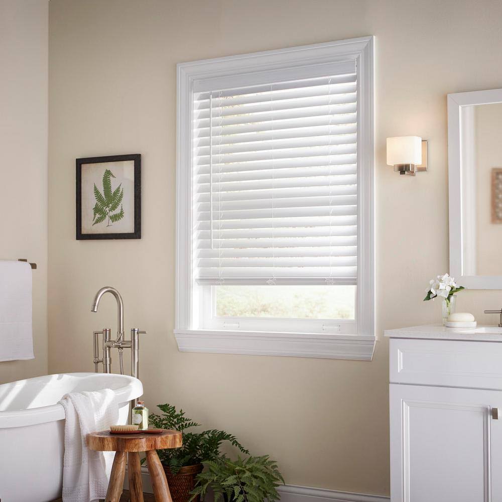 Home Decorators Collection White Cordless Room Darkening 2 in. Faux Wood Blind for Window - 15.75 in - Product image 1
