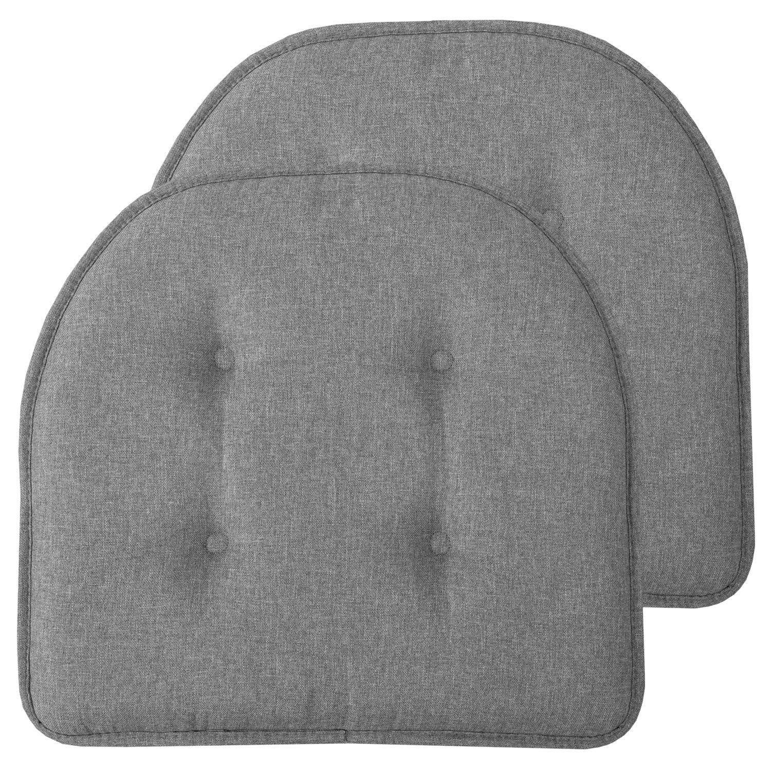 Sweet Home Collection U-Shaped Memory Foam Chair Pads 2 Pack, Gray - Product image 1