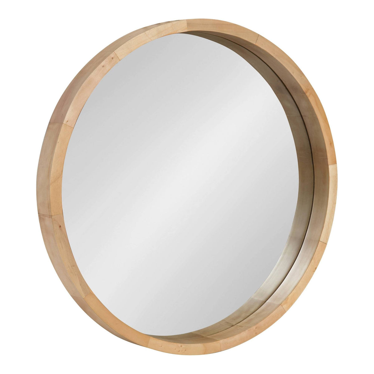 Kate and Laurel Hutton Round Wood Wall Mirror - 22" Diameter - Natural - Product image 1