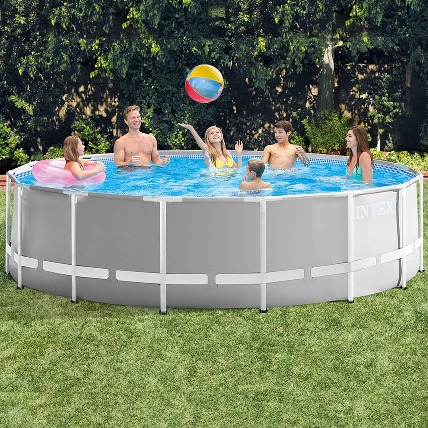 Intex swimming pool prism frame round tubular (ø)3.05 x (h)0.76m