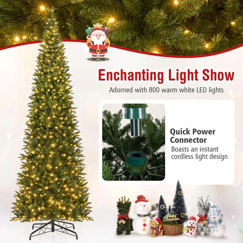 12 FT Pre-Lit Artificial Christmas Tree, Tall Hinged Xmas Tree with Quick Power Connector - Product image 6
