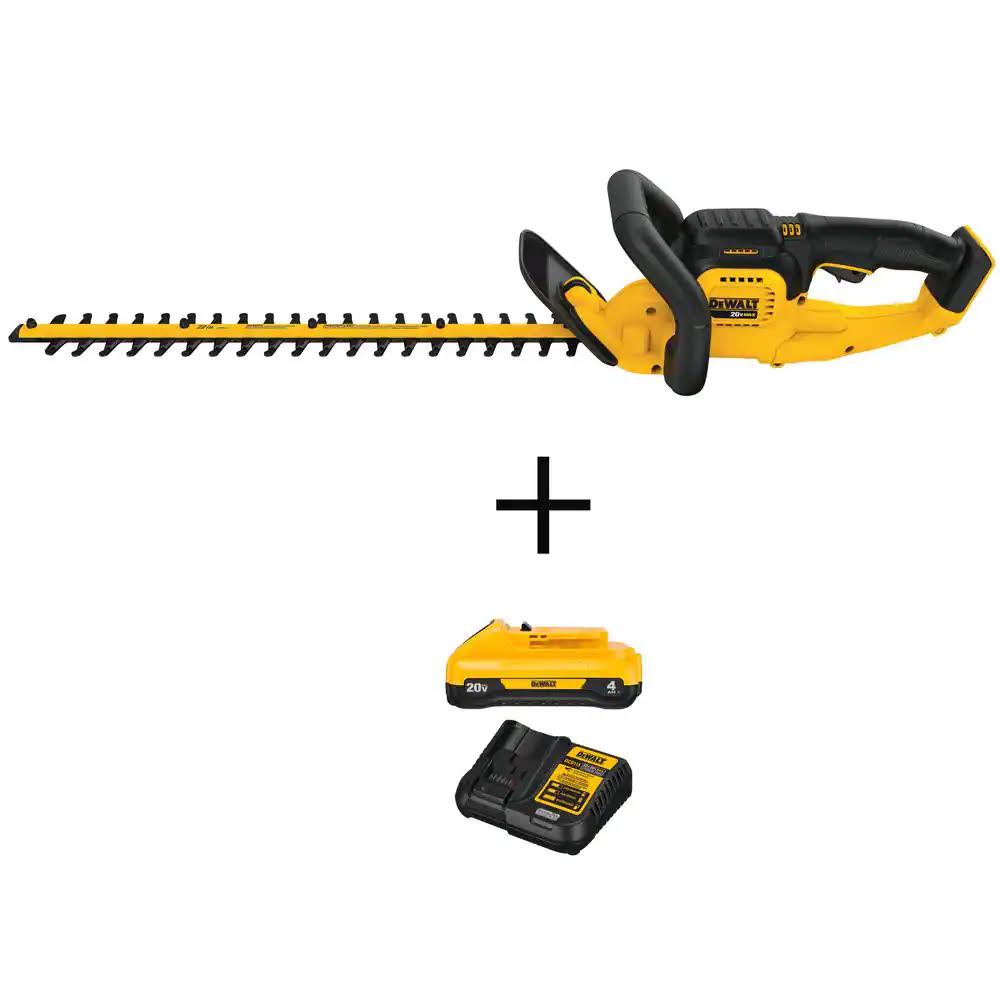DeWalt 20V Max 22 in. Lithium-Ion Cordless Hedge Trimmer with 20V Max Compact Lithium-Ion 4Ah Battery and - Product image 1