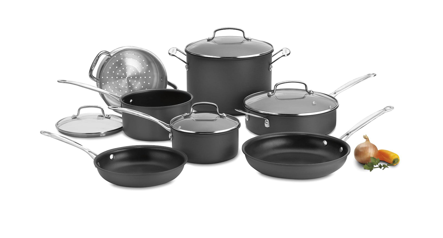 Cuisinart Chef's Classic Non-Stick Hard Anodized 11-Piece Cookware Set, Black - Product image 1
