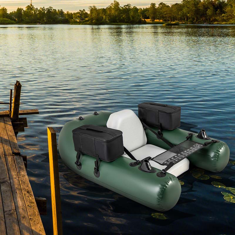 Inflatable Fishing Float Tube with 2 Large Storage Pockets, Angling Base, 20" Fish Ruler & 4 Motor Buckles - Product image 5