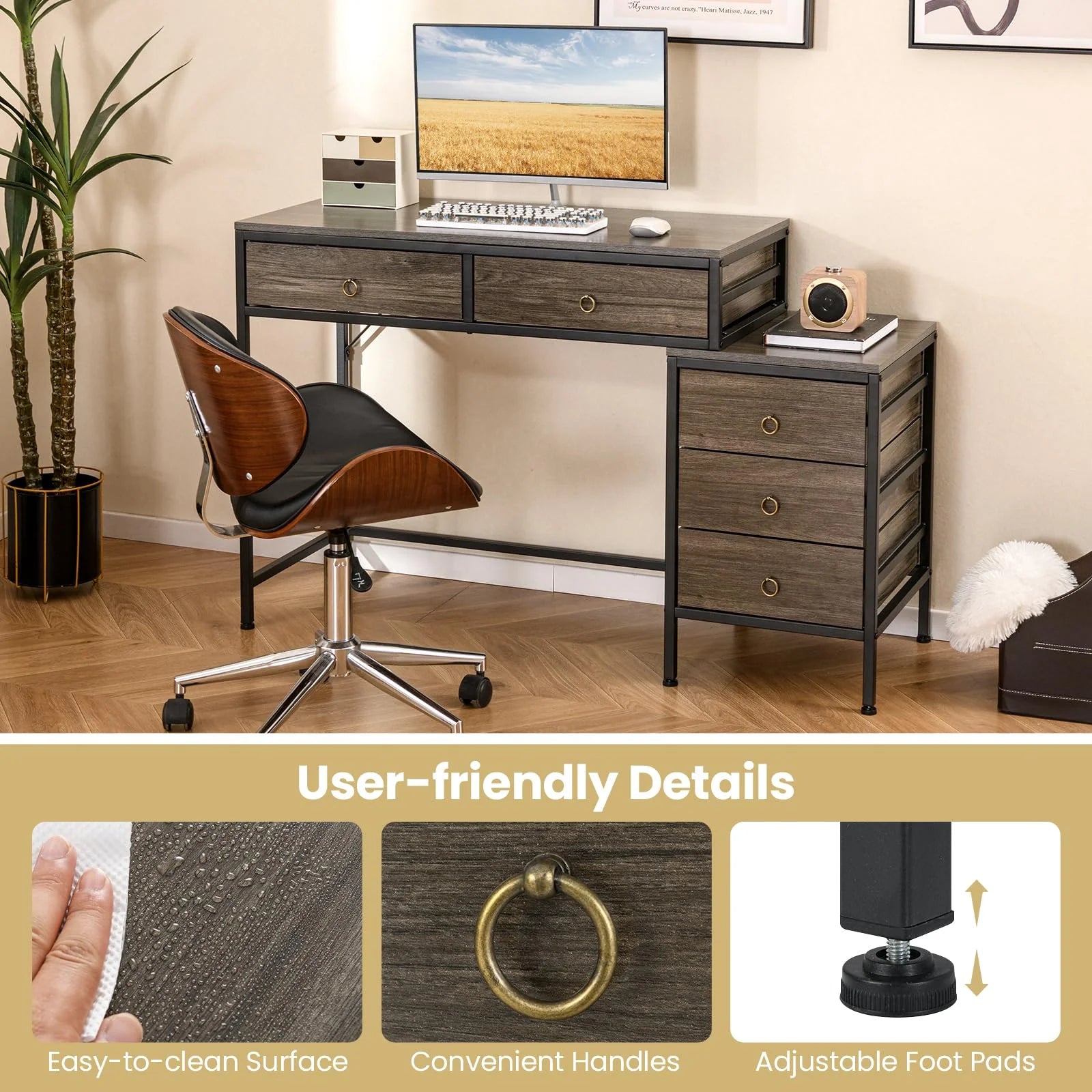 Tangkula 51" Home Office Desk with Printer Stand - Product image 8
