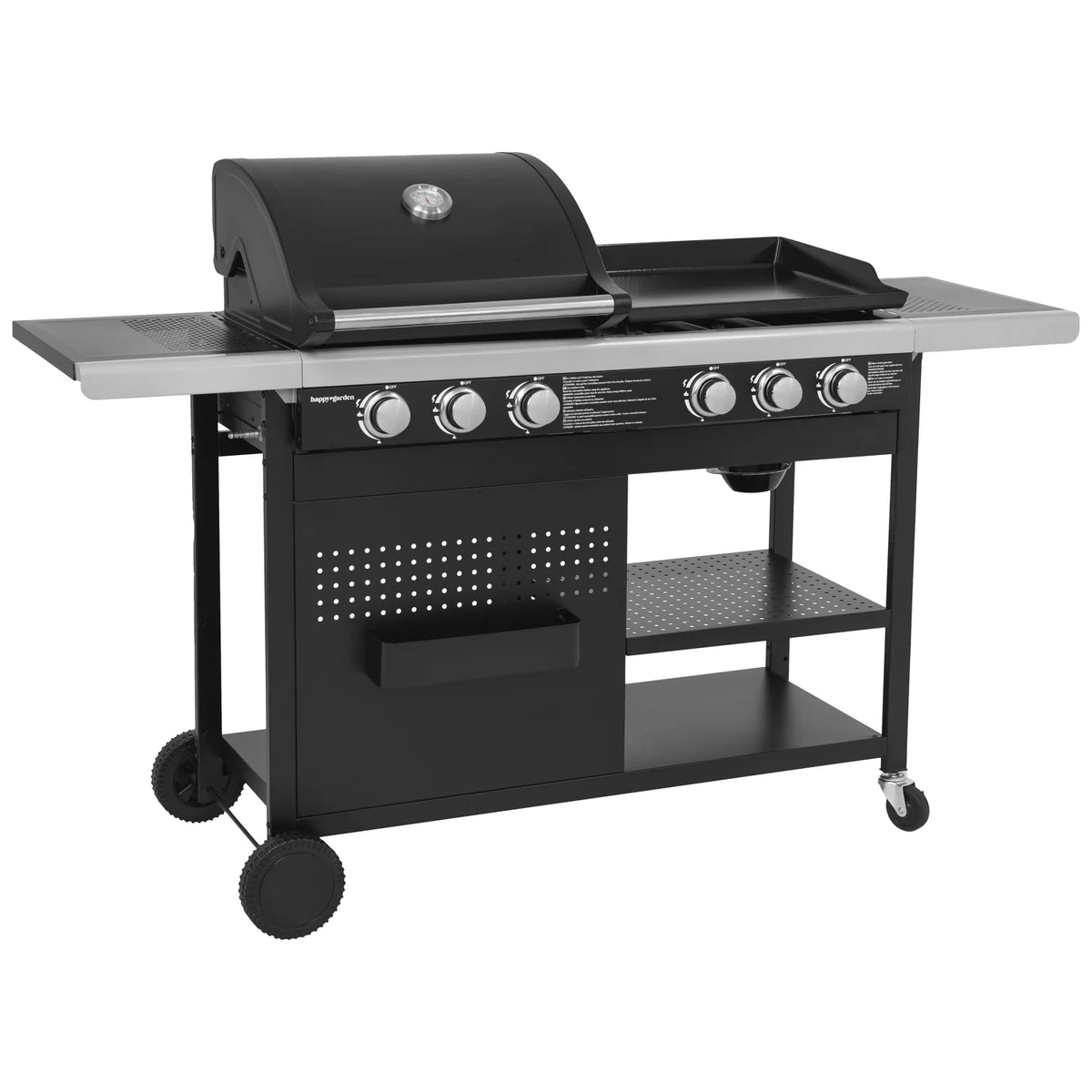 VESUVIO duo gas barbecue - 3 burners + 3 burner plancha -