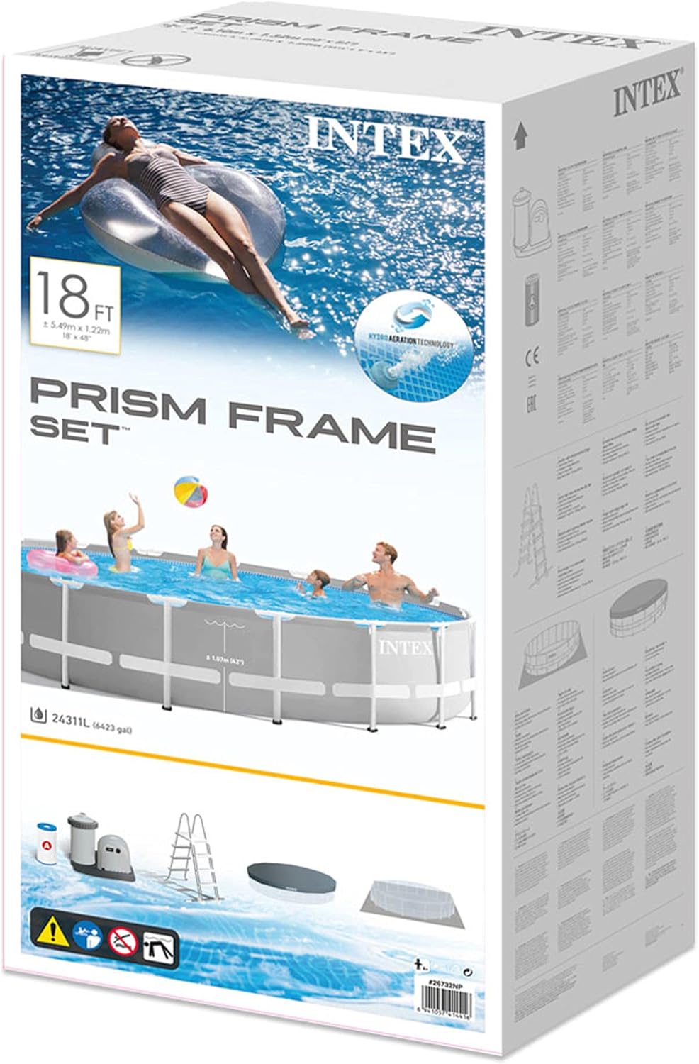 Intex swimming pool prism frame round tubular (ø)3.05 x (h)0.76m