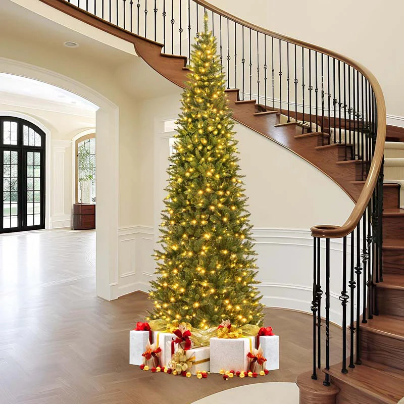 12 FT Pre-Lit Artificial Christmas Tree, Tall Hinged Xmas Tree with Quick Power Connector - Product image 2