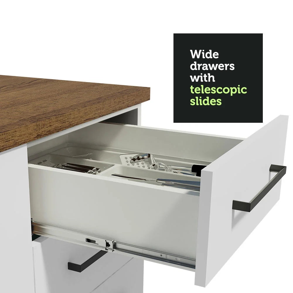 Madesa Hazel Kitchen Storage Base Cabinet with 3 Drawers 23 in Wide Engineered Wood Painted Finish Floor - Product image 6