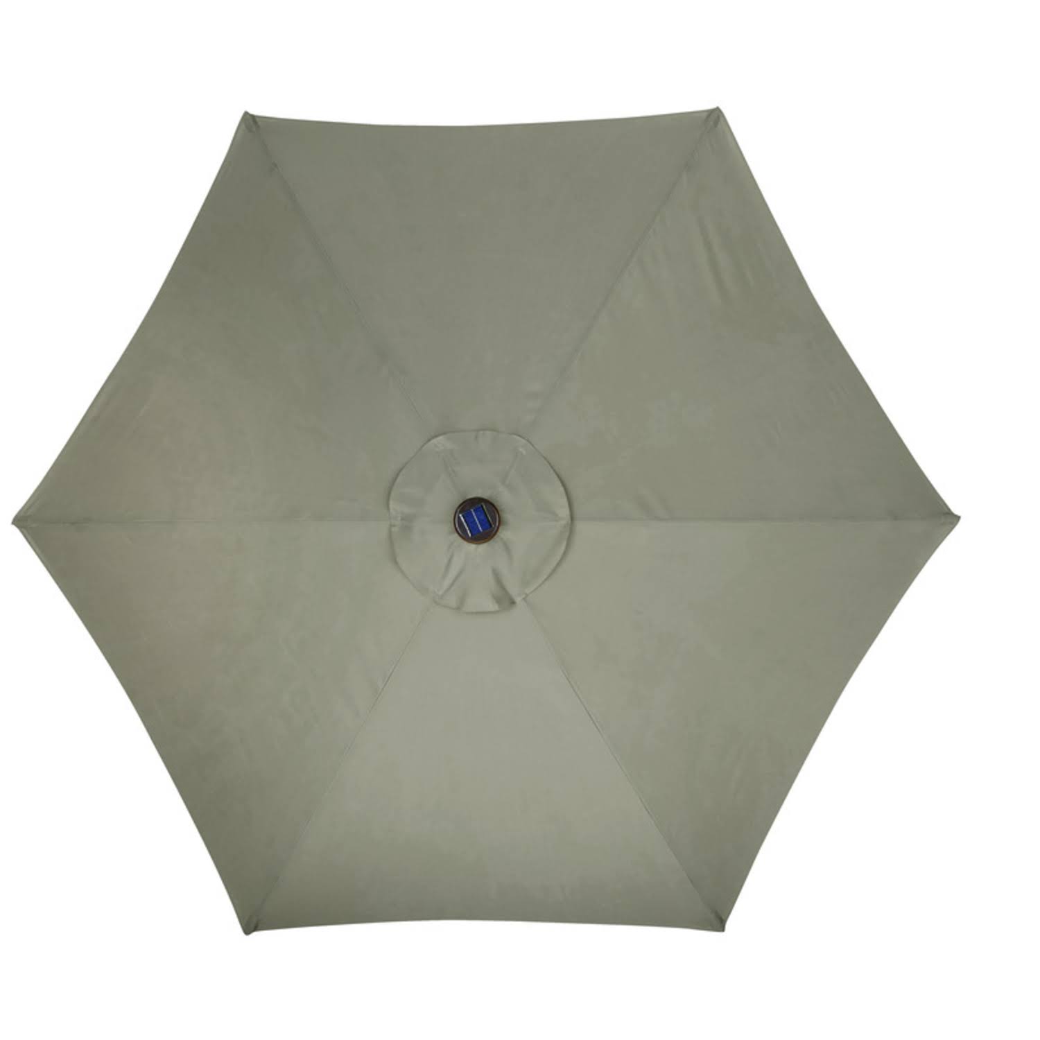 Living Accents Solar LED 9 ft. Tiltable Taupe Market Umbrella - Product image 1