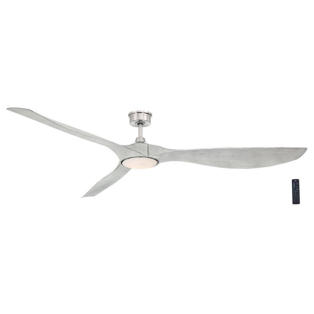 Marlon 84 in. Integrated LED Indoor Brushed Nickel Ceiling Fan with Light Gray Blades and Remote Control - Product image 1