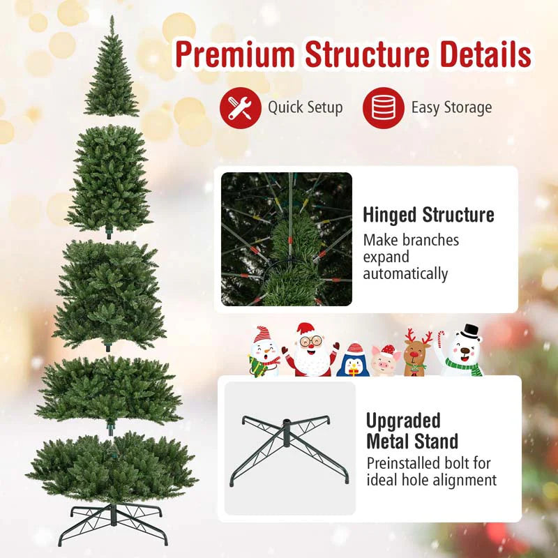 12 FT Pre-Lit Artificial Christmas Tree, Tall Hinged Xmas Tree with Quick Power Connector - Product image 7