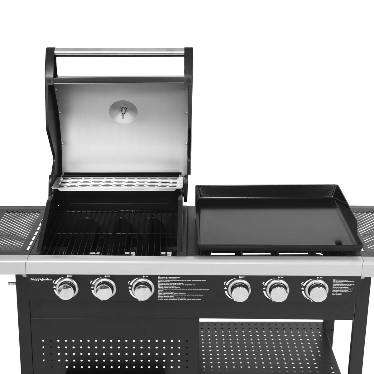 VESUVIO duo gas barbecue - 3 burners + 3 burner plancha -