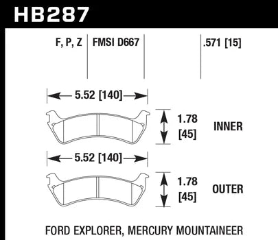 Hawk Performance HB287 Series Brake Pad
