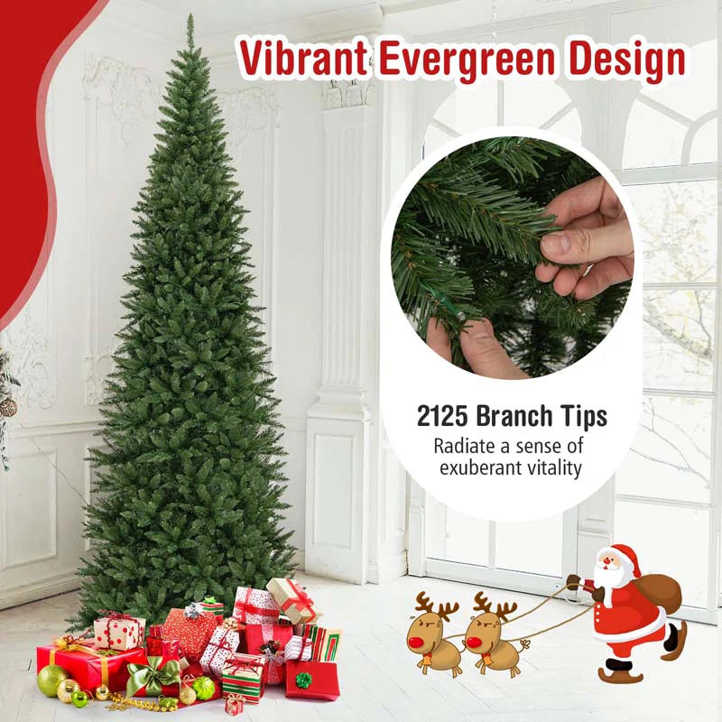 12 FT Pre-Lit Artificial Christmas Tree, Tall Hinged Xmas Tree with Quick Power Connector - Product image 9