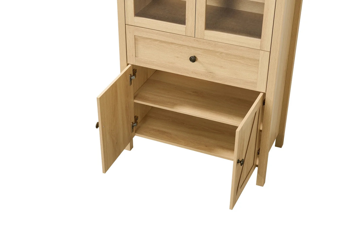 Lisonu 72" Arched Bookcase with Doors, Tall Dome Display Cabinet with Storage for Living Room or Home - Product image 8