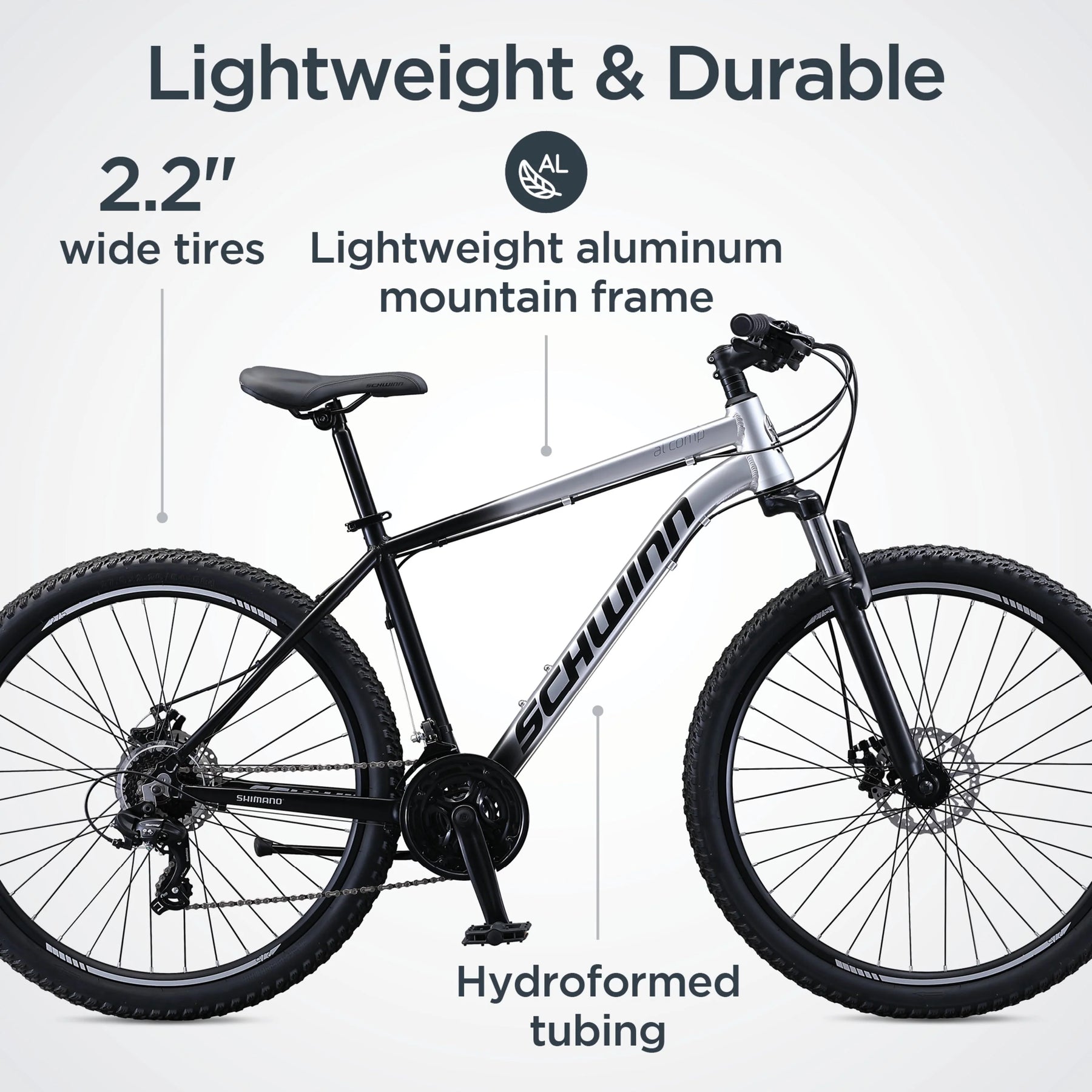 Schwinn AL Comp 27.5 in Men'S Mountain Bike, 21 Speed Adult Bicycle, Grey - Product image 5