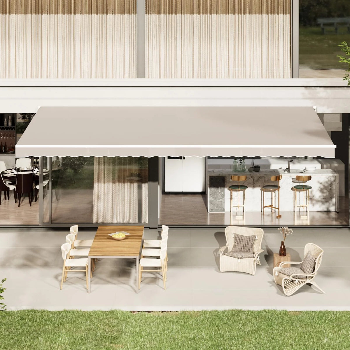 AECOJOY 20'x10' Manual Retractable Awning Sun Shade, Patio Awning Canopy - Product image 3