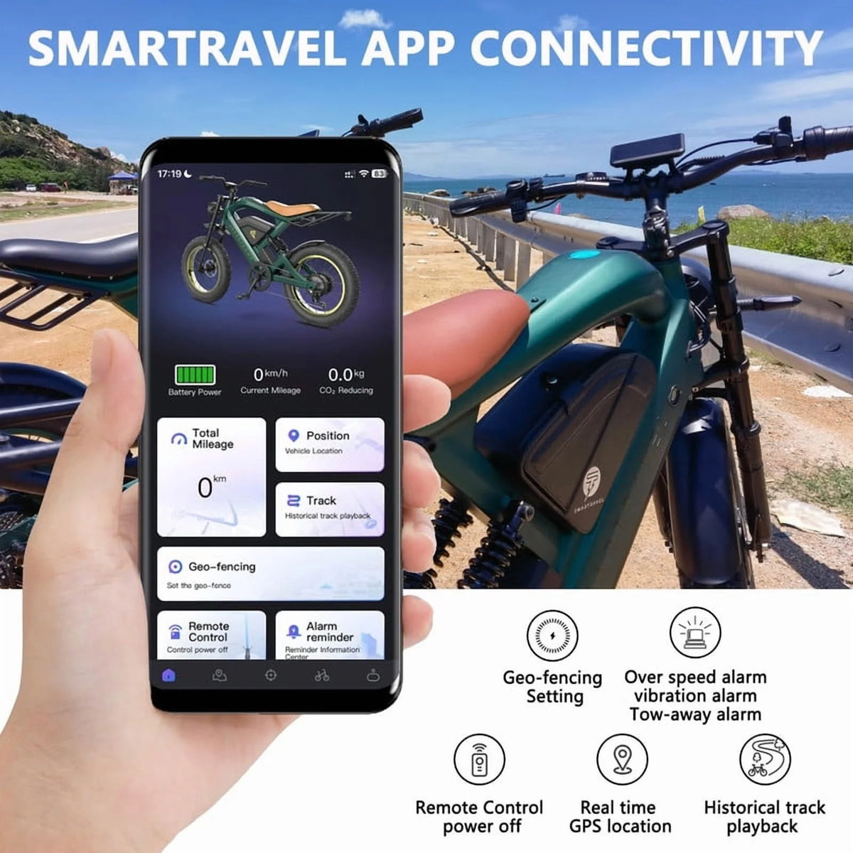 3000W(Peak) Motor 35MPH SMARTRAVEL ST202 Electric Dirt Bike for Adults, 52V50AH Dual Battery Ebike - Product image 22