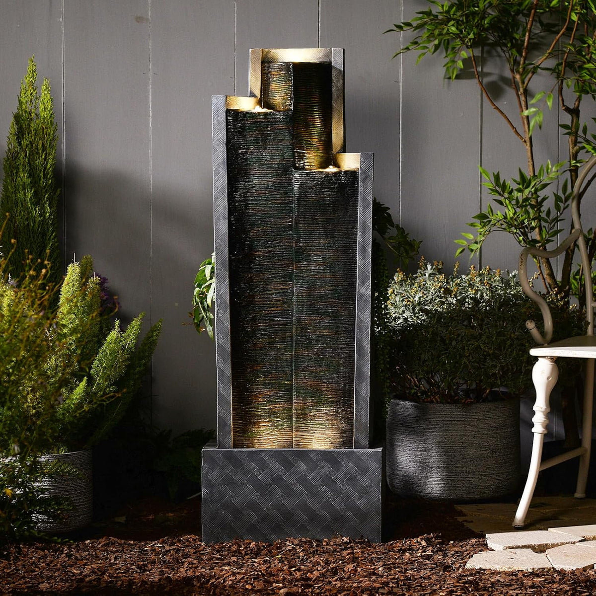 Outdoor Modern Waterfall Fountain Water Fall Fountains with LED Lights for Garden, Patio, Backyard, Deck - Product image 9