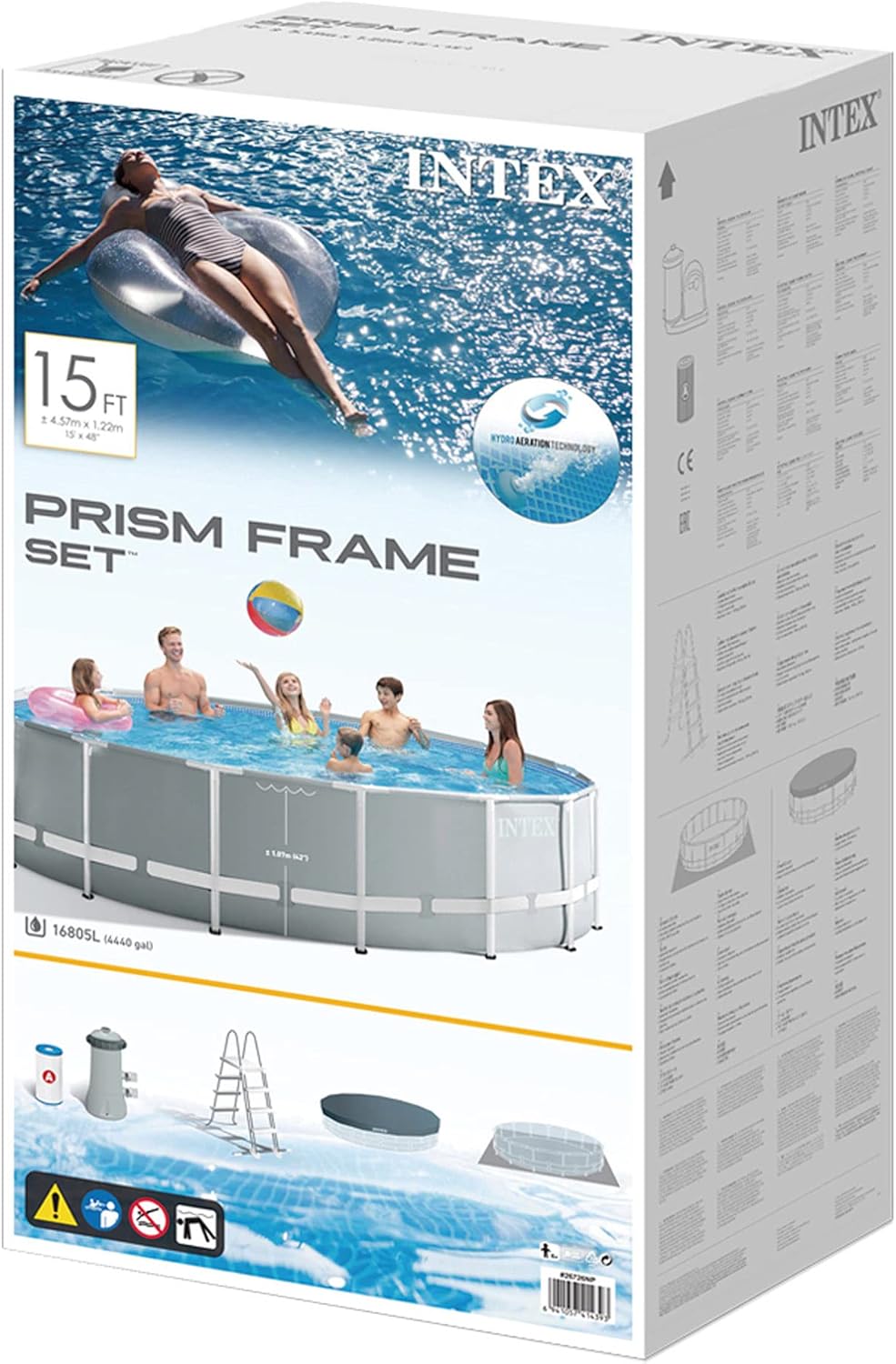 Intex swimming pool prism frame round tubular (ø)3.05 x (h)0.76m