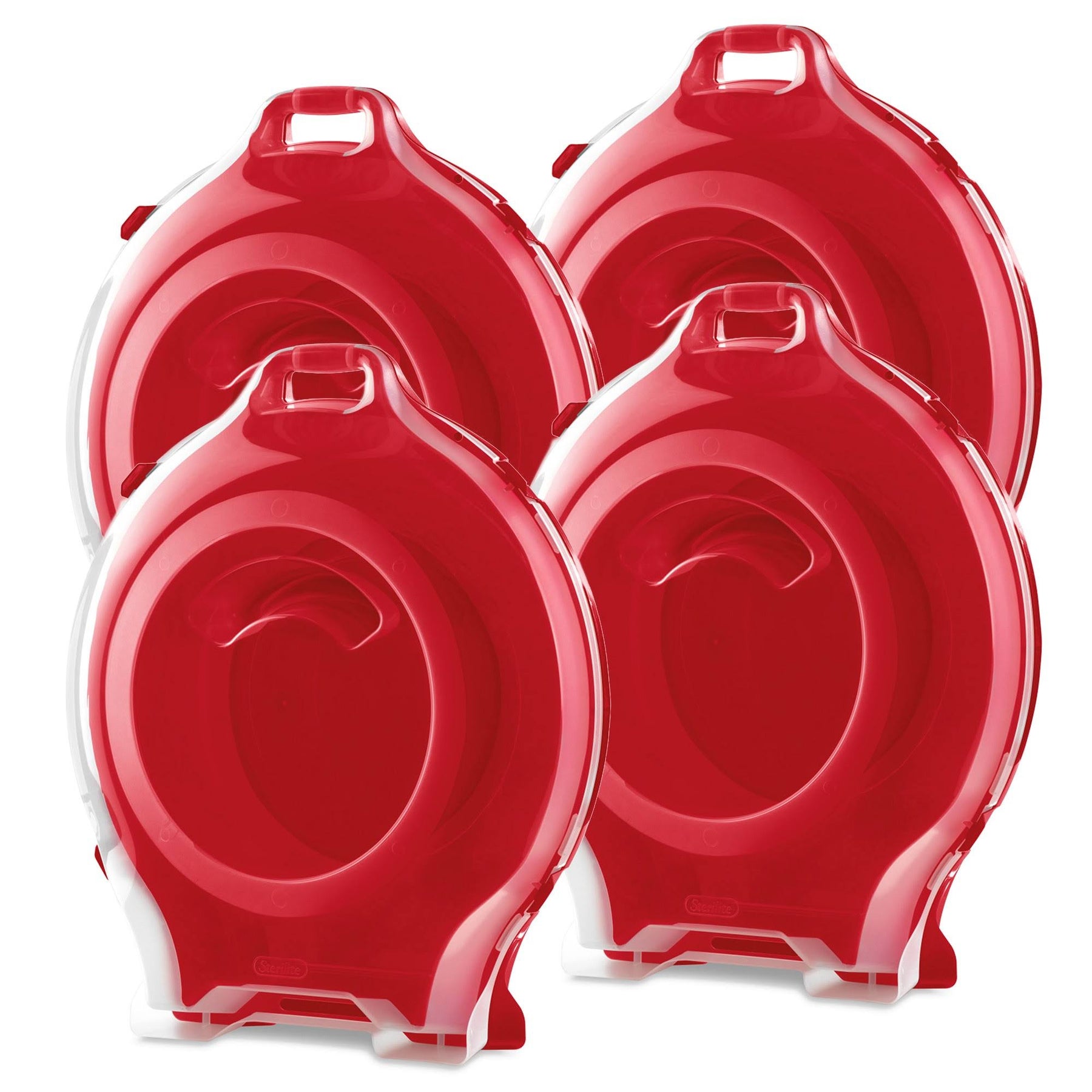 Sterilite Clear Lid Nesting Storage Christmas Holiday Wreath Box, Red (4 Pack) - Product image 1