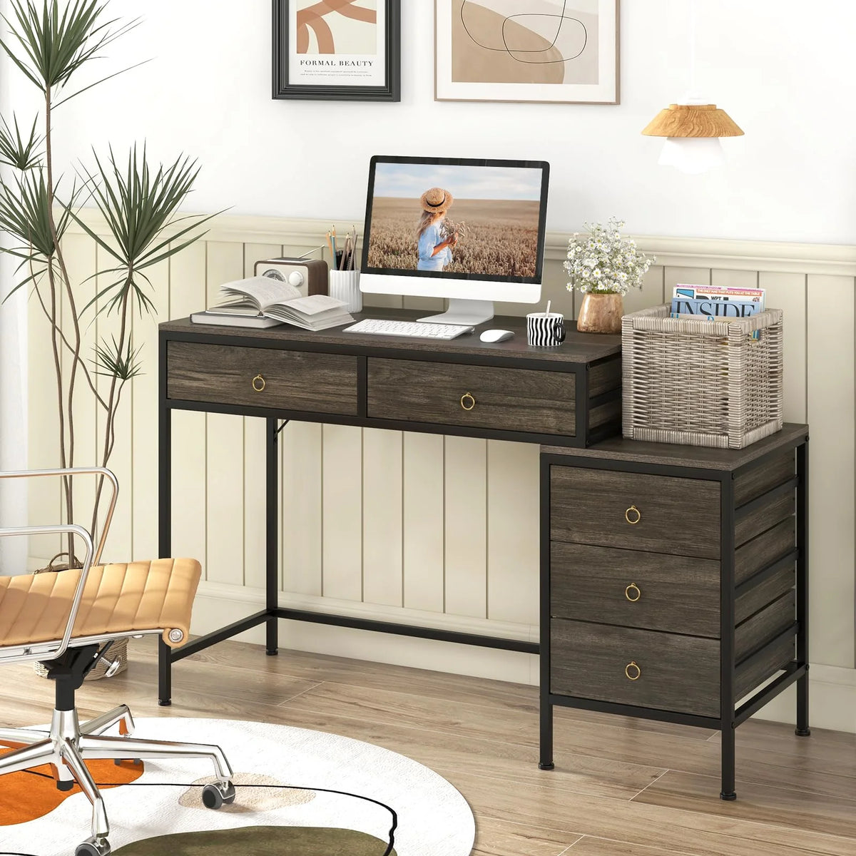 Tangkula 51" Home Office Desk with Printer Stand - Product image 2