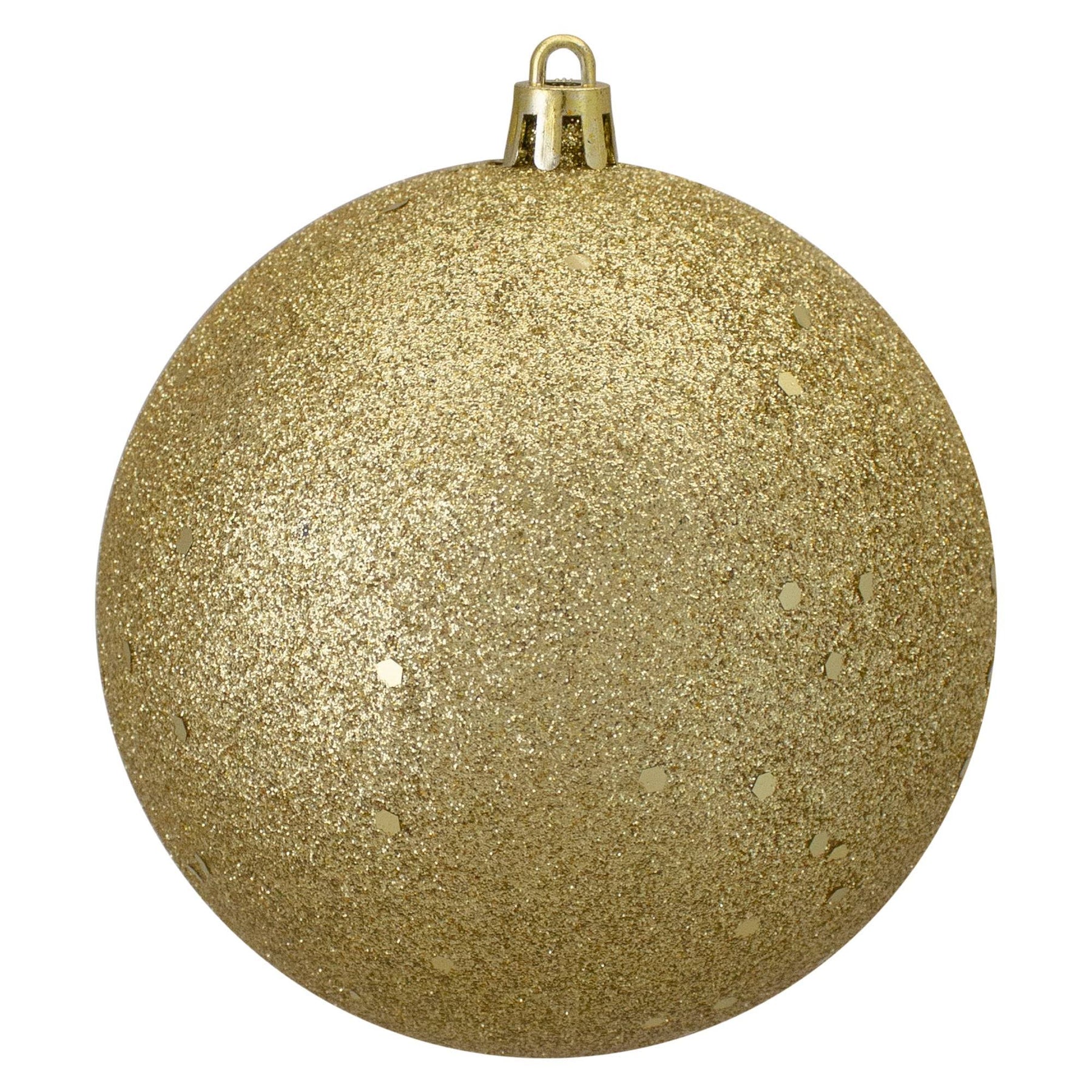 Vegas Gold Holographic Glitter Shatterproof Christmas Ball Ornament 4 inch (100mm) - Product image 1