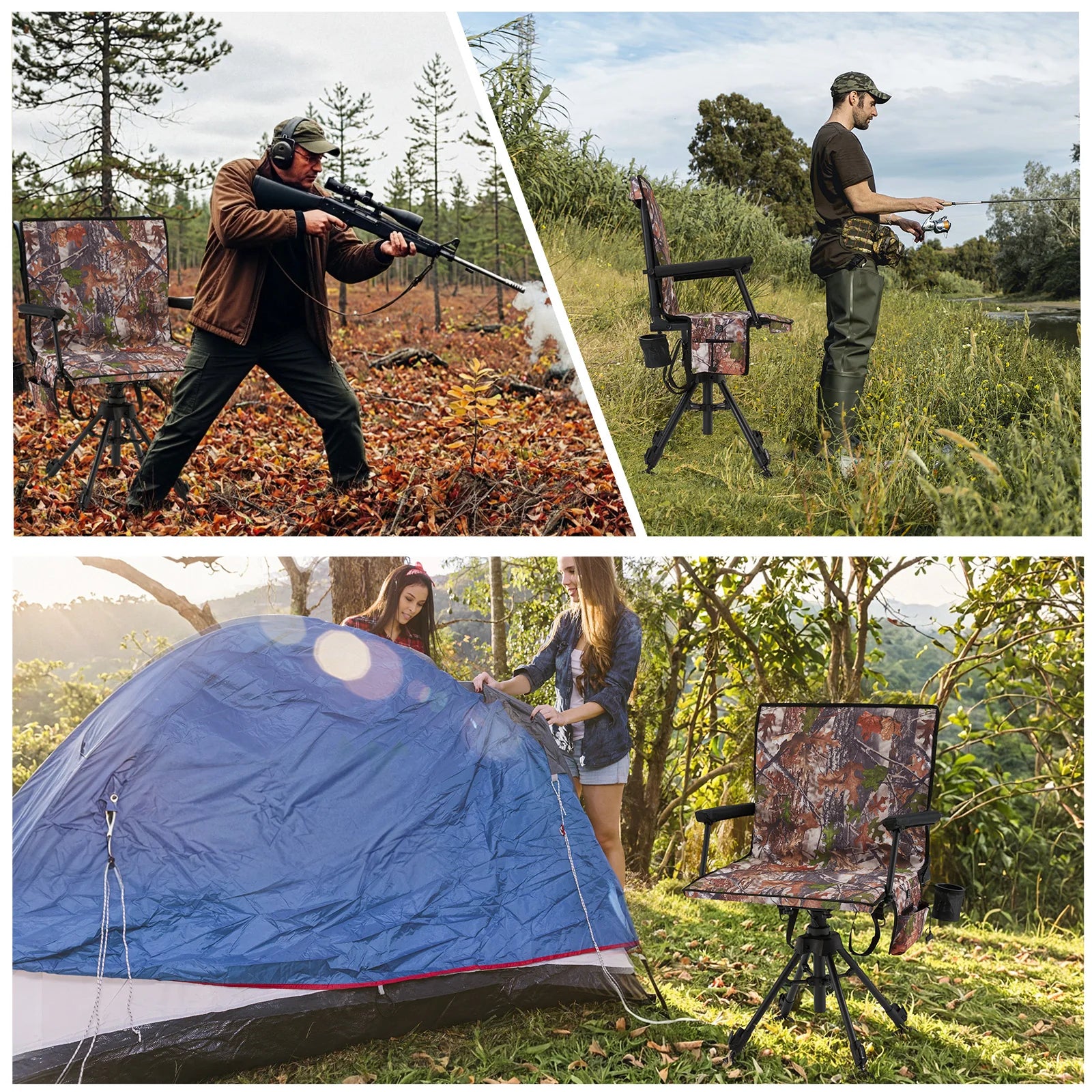 AECOJOY Heated Hunting Chair, Camouflage Pattern, Foldable Design for Cold Weather Outdoor Sports - Product image 6