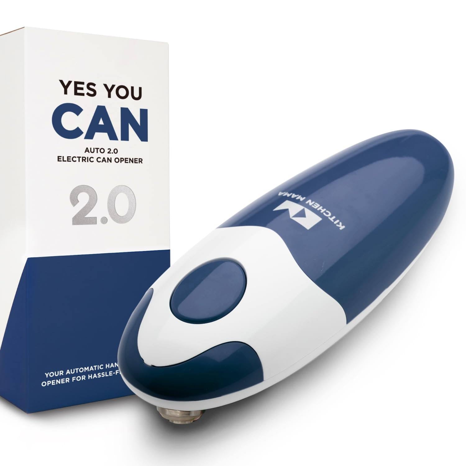 Kitchen Mama Auto 2.0 Electric Can Opener - Battery Operated, Smooth Edge, Open Almost Any Can, Navy Blue - Product image 1