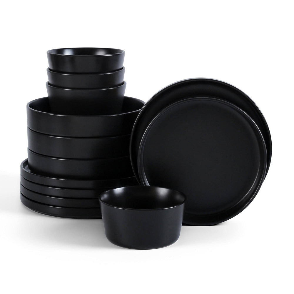 Stone + Lain Celina Stoneware Black Dinnerware Set - 12-Piece 4