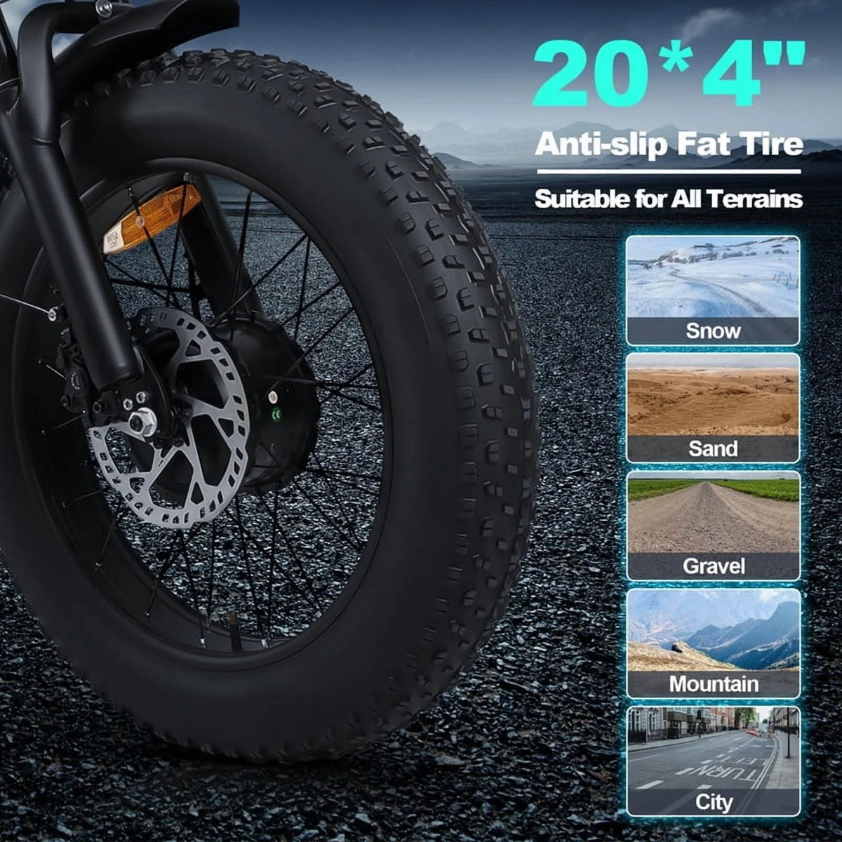 3000W(Peak) Motor 35MPH SMARTRAVEL ST202 Electric Dirt Bike for Adults, 52V50AH Dual Battery Ebike - Product image 15