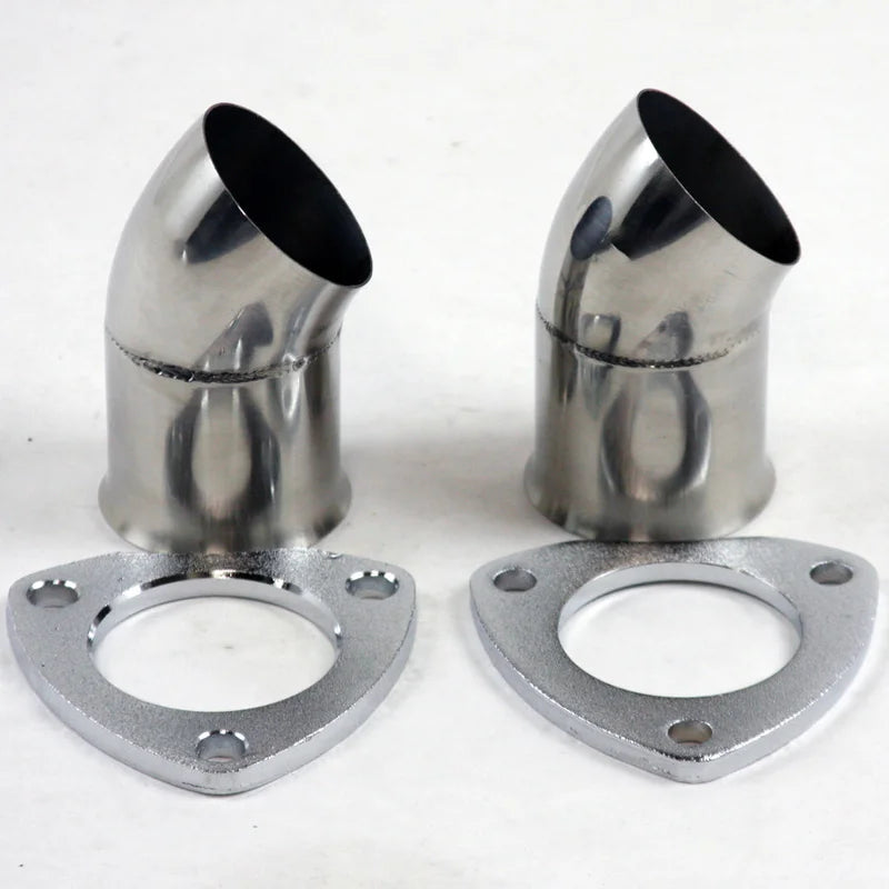 Granatelli 2.5 In. (63mm) Turn Down With 3-Bolt Flange And Gaskets - Set Of Two 307525-2