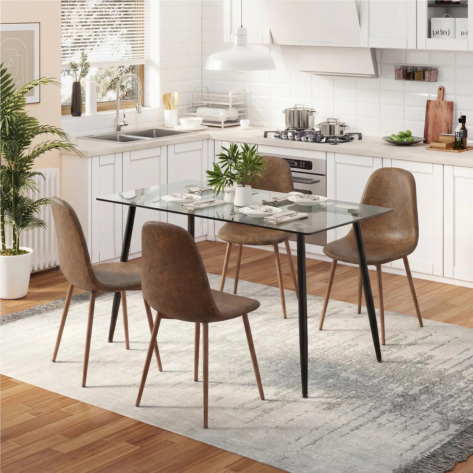 Tangkula Modern Kitchen Table and Chairs for 4 - Product image 1