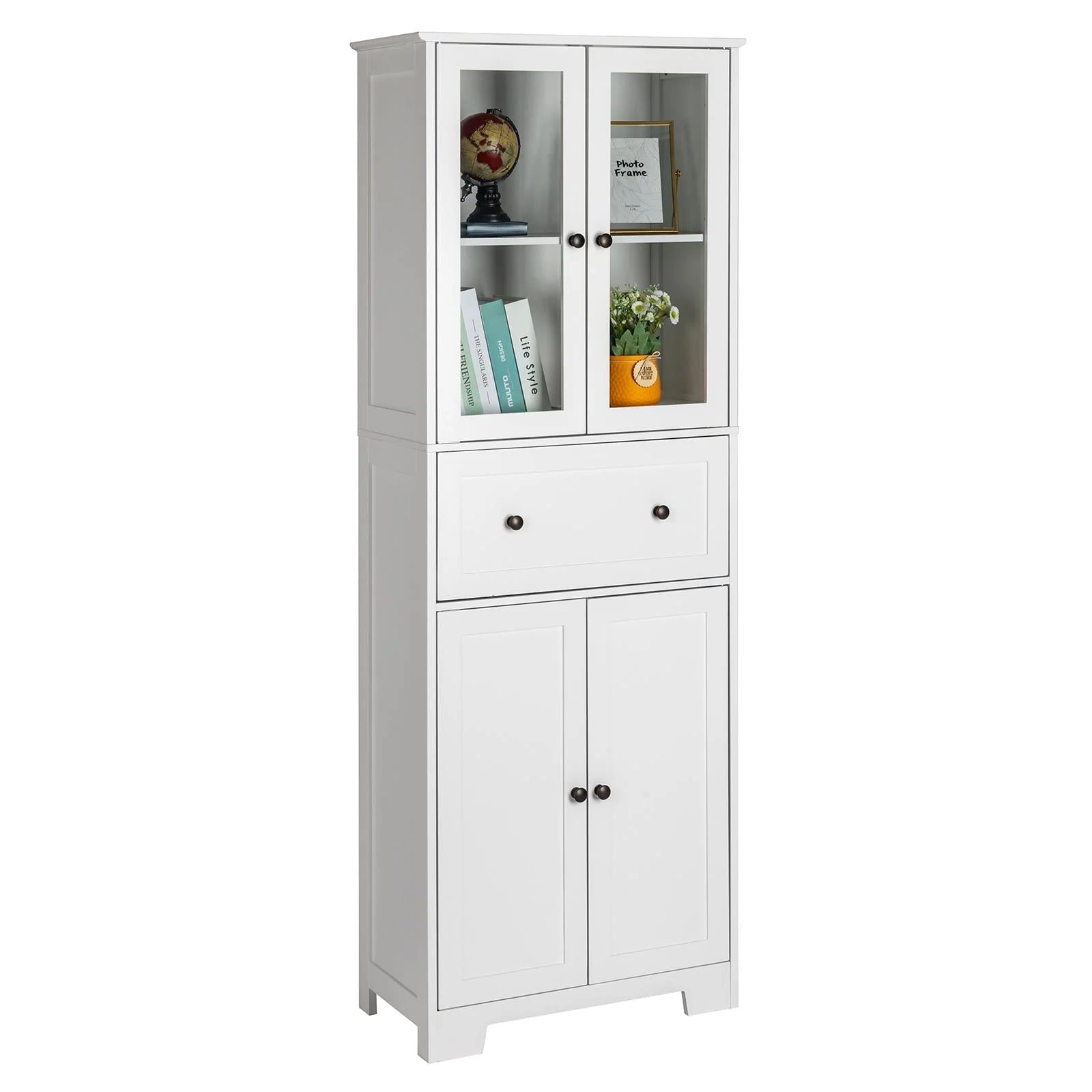 Ktaxon 64" Tall Bathroom Storage Cabinet Organizer, Freestanding Kitchen Pantry Cabinet Line Tower with 2 - Product image 18