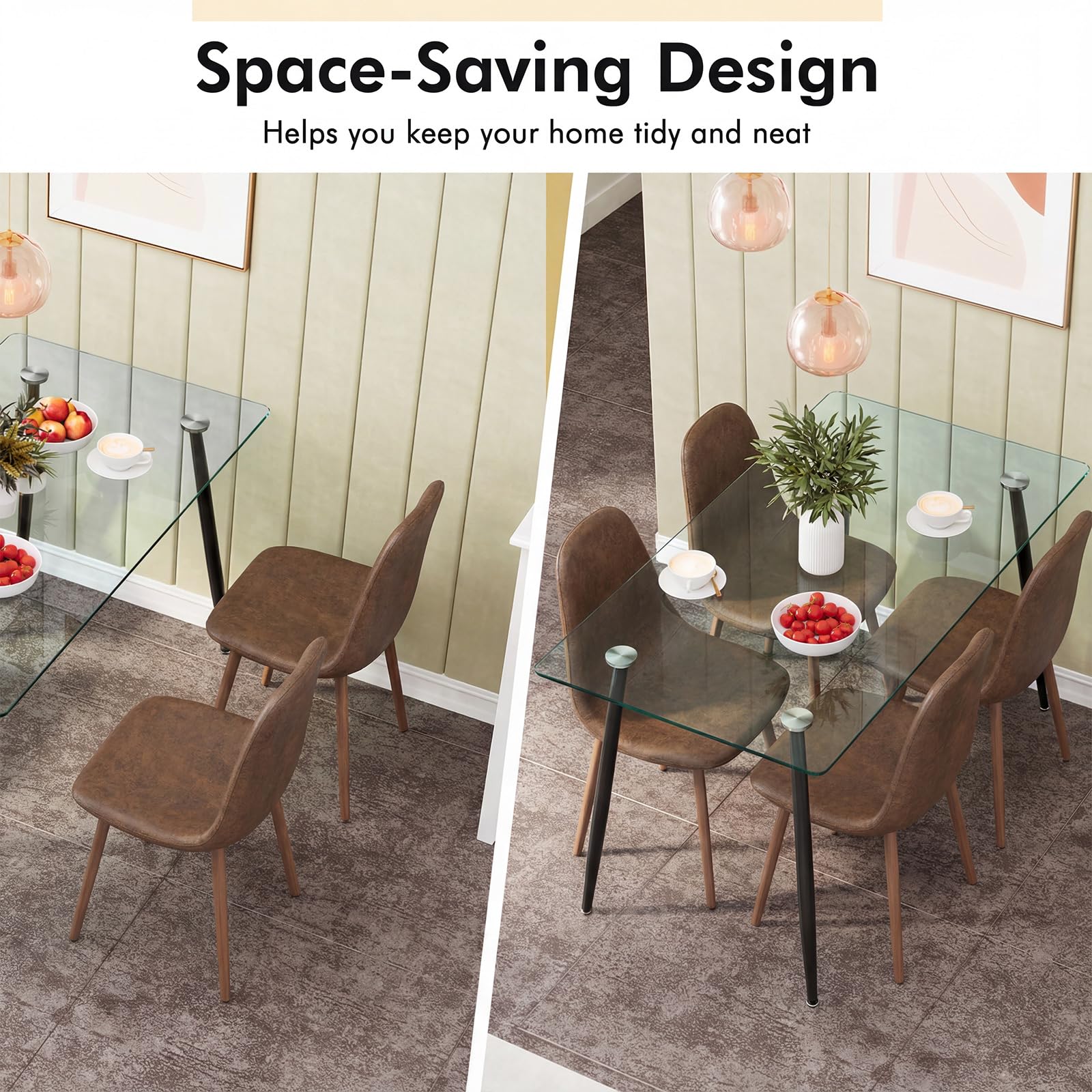 Tangkula Modern Kitchen Table and Chairs for 4 - Product image 5