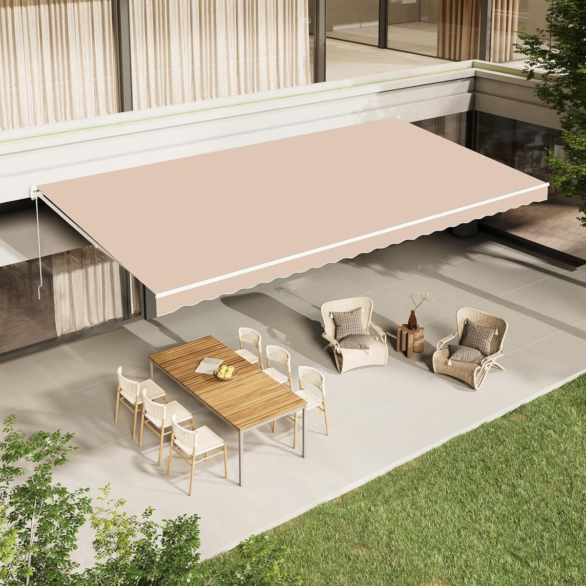 AECOJOY 20'x10' Manual Retractable Awning Sun Shade, Patio Awning Canopy - Product image 4