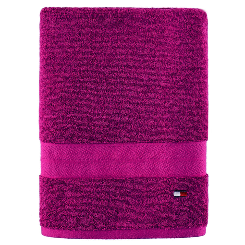 Tommy Hilfiger Modern American 30" x 54" Cotton Bath Towel - Raspberry