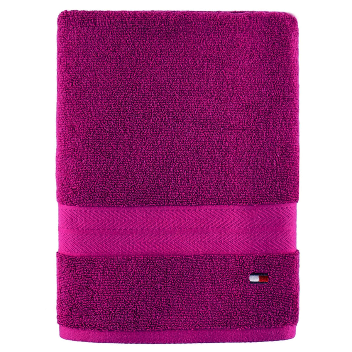 Tommy Hilfiger Modern American 30" x 54" Cotton Bath Towel - Raspberry - Product image 1