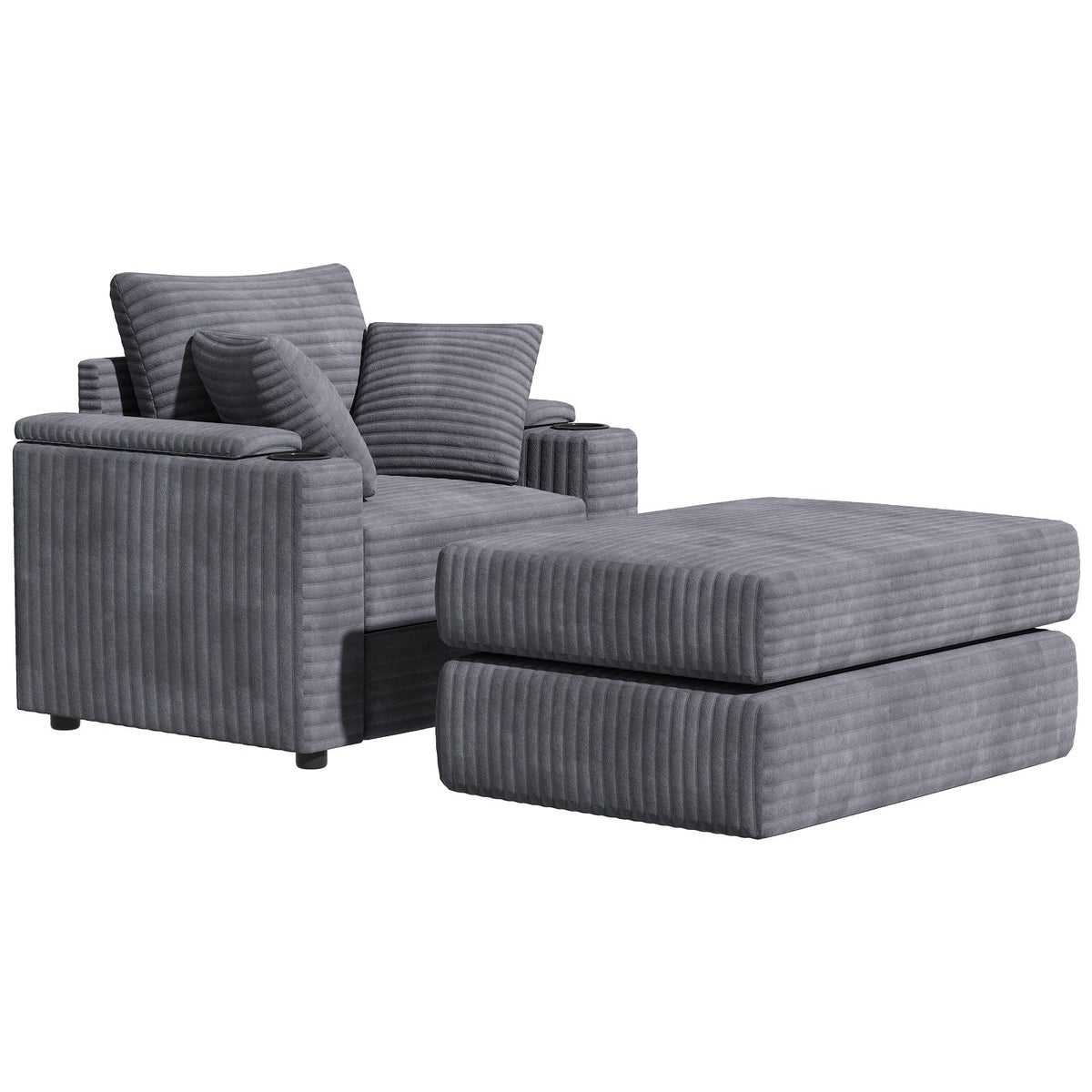 AECOJOY Chaise Lounge Chair Indoor, Oversized Sleeper Chair with Ottoman, Comfy Reading Sofa Armchair - Product image 1
