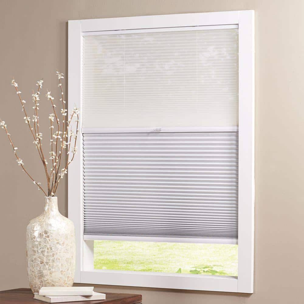 Home Decorators Collection Snow Drift/Shadow White Cordless Day and Night Blackout Cellular Shade - Product image 1