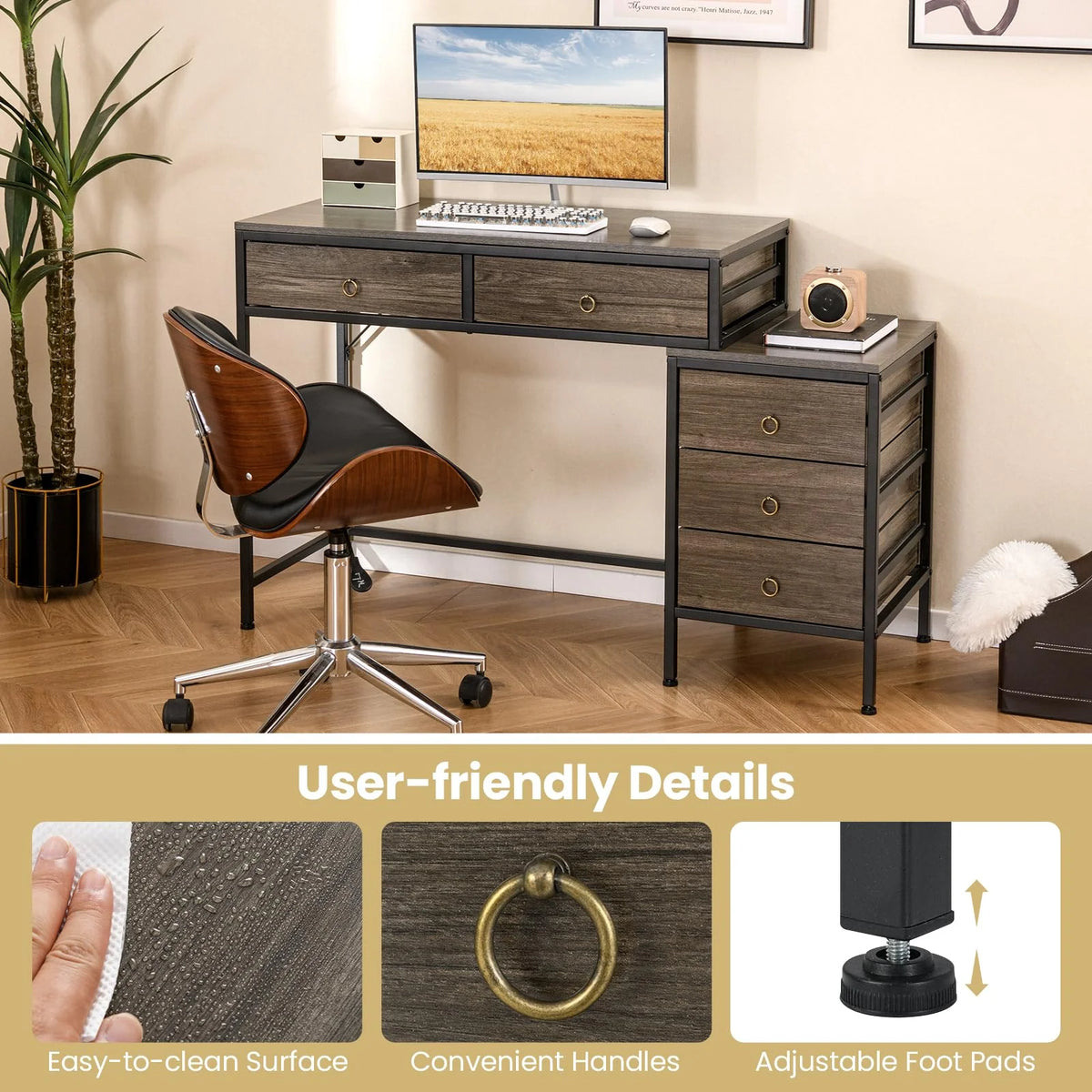 Tangkula 51" Home Office Desk with Printer Stand - Product image 8