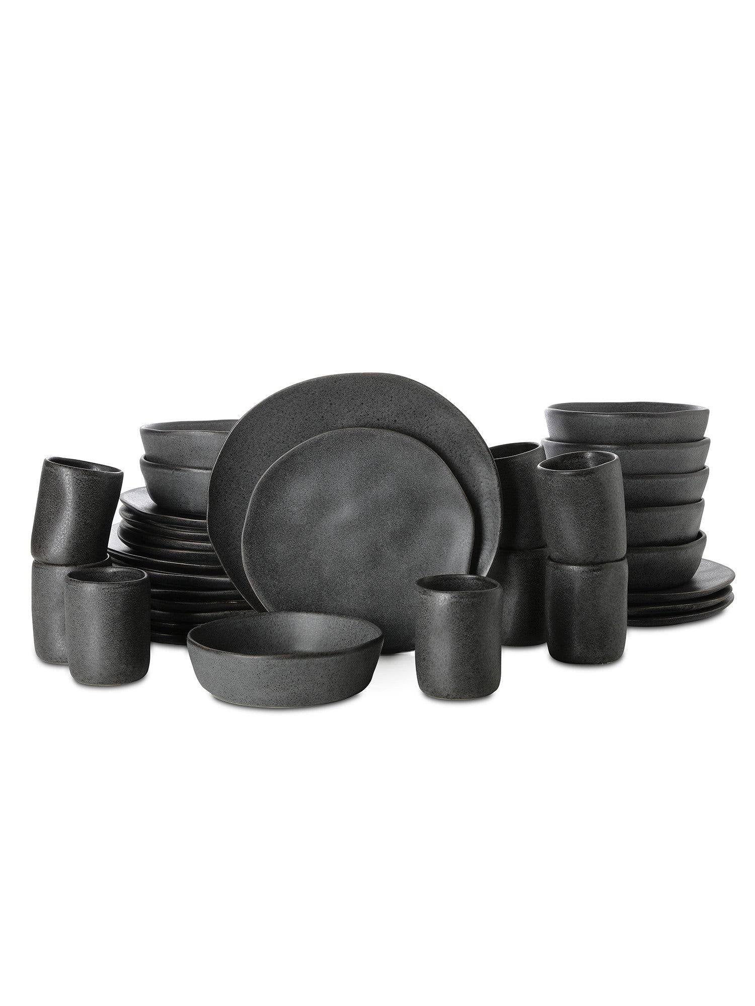 Stone by Mercer Project Hekonda Stoneware 32-Piece Dinnerware Set, Gray