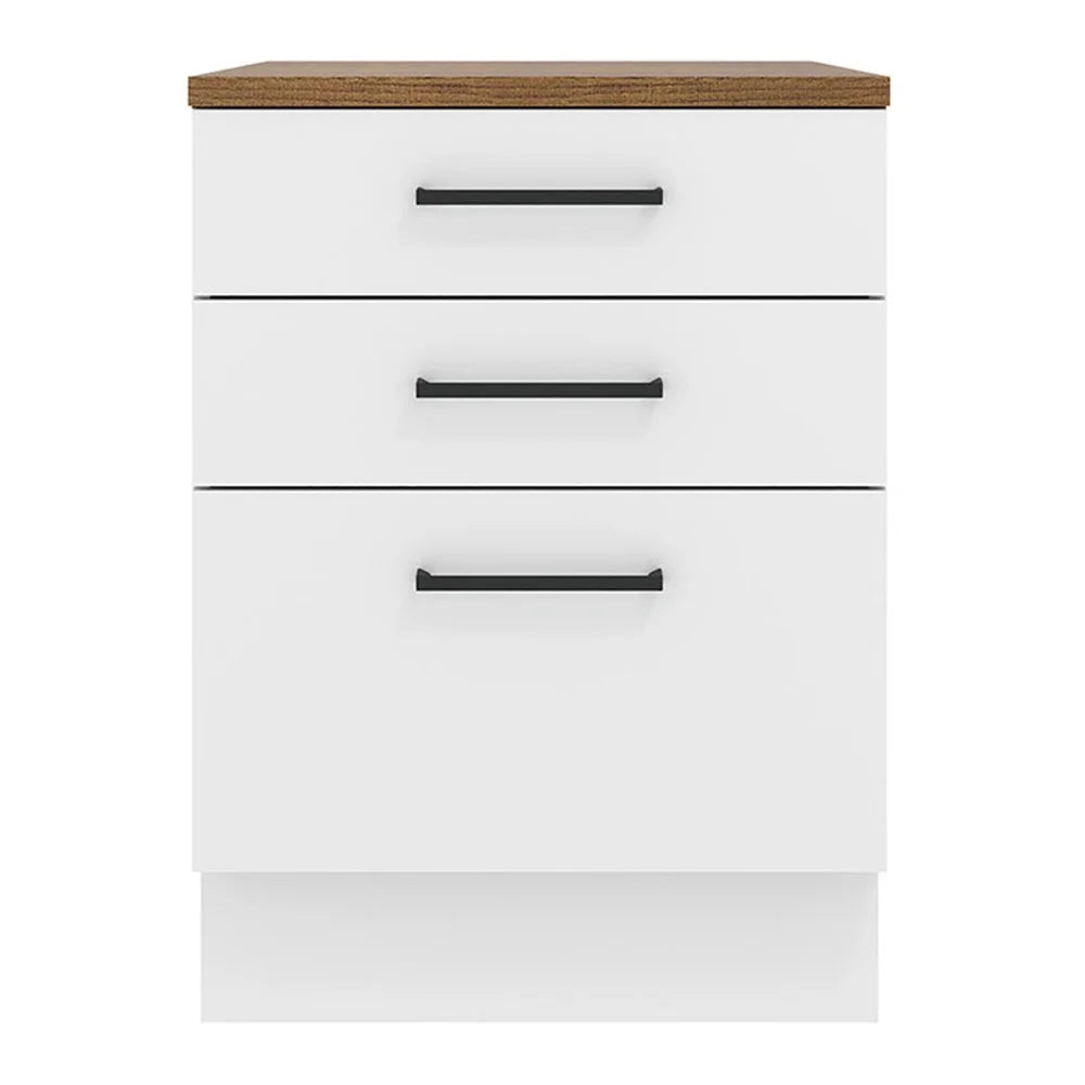 Madesa Hazel Kitchen Storage Base Cabinet with 3 Drawers 23 in Wide Engineered Wood Painted Finish Floor - Product image 4