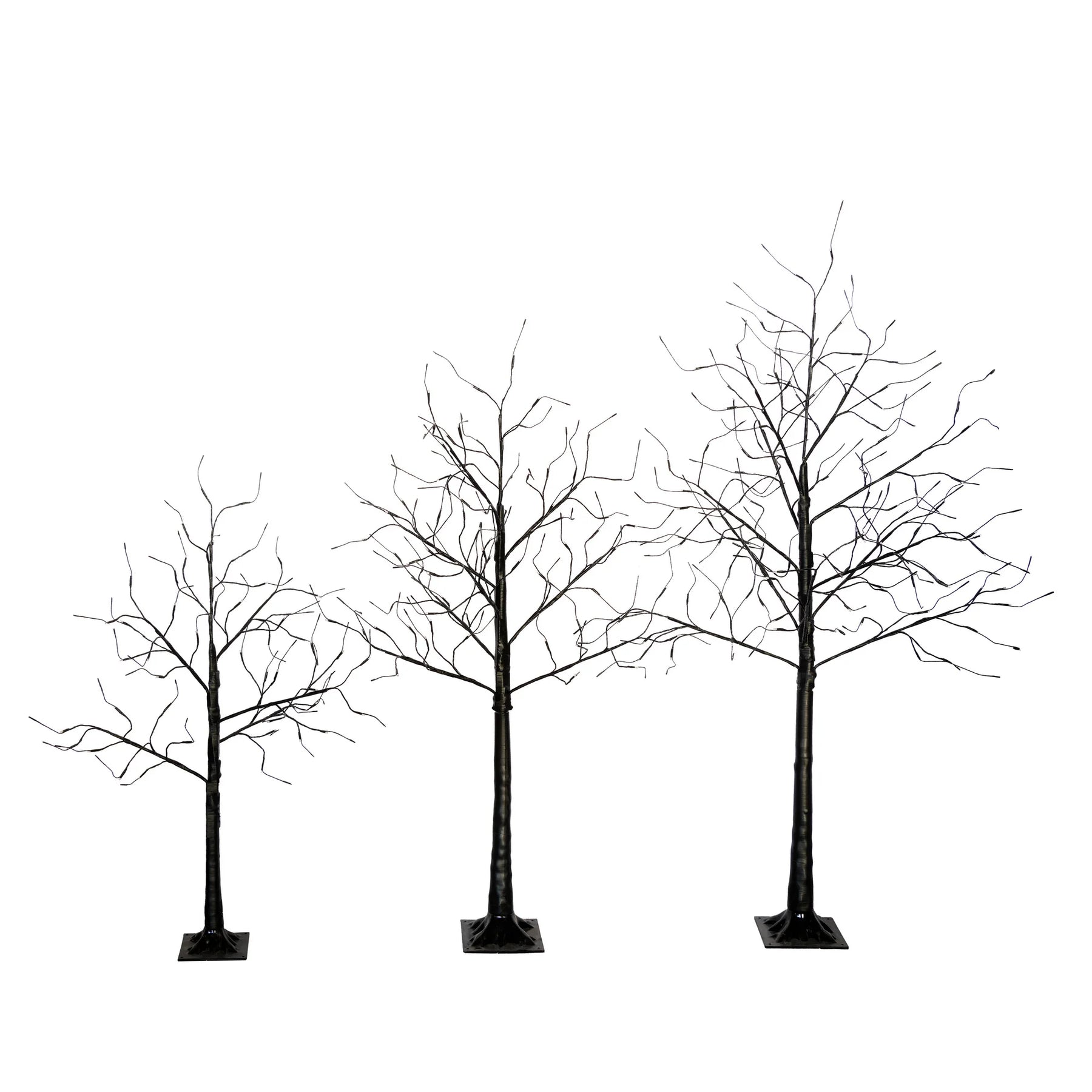 AECOJOY 3 Pac Christmas Tree with Purple Lights, 4FT 5FT and 6FT, Lighted Black Tree for Halloween - Product image 14