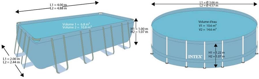 Intex swimming pool prism frame round tubular (ø)3.05 x (h)0.76m