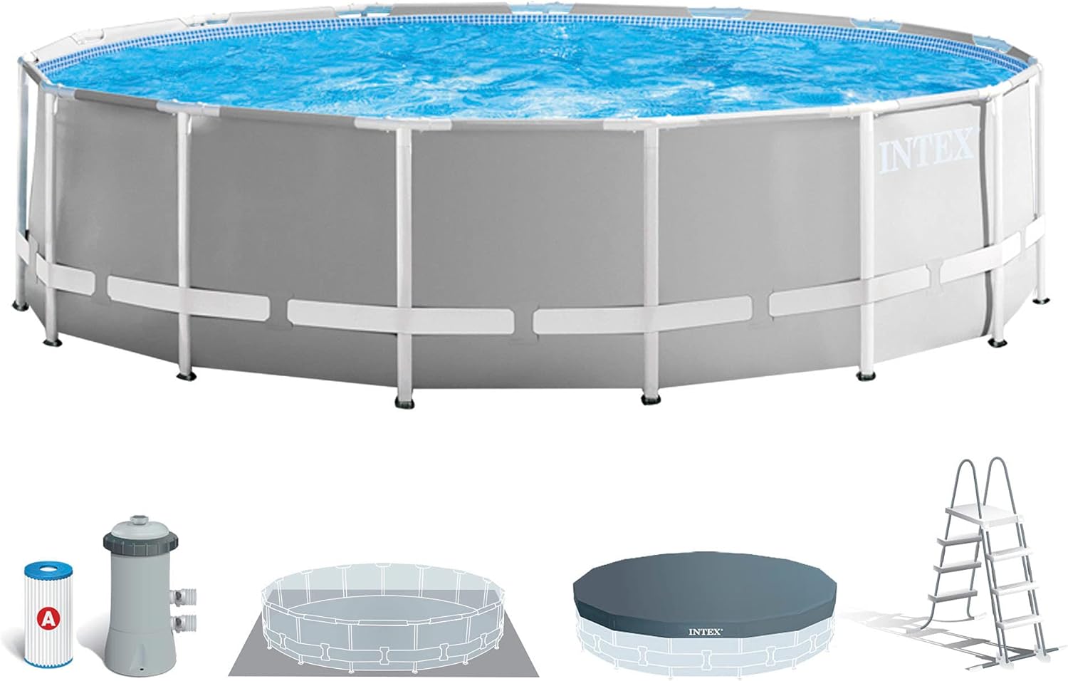 Intex swimming pool prism frame round tubular (ø)3.05 x (h)0.76m